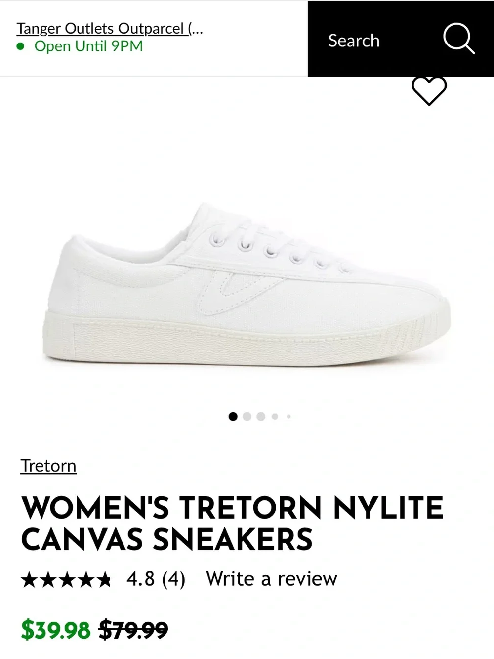 Tretorn Nylite White Canvas sneaker - Picture 2 of 4